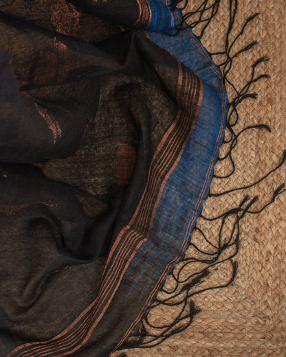 Irkal Neel Linen Saree