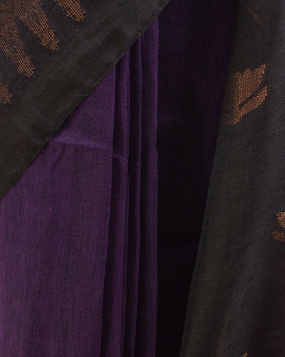Irkal Purple Linen Saree