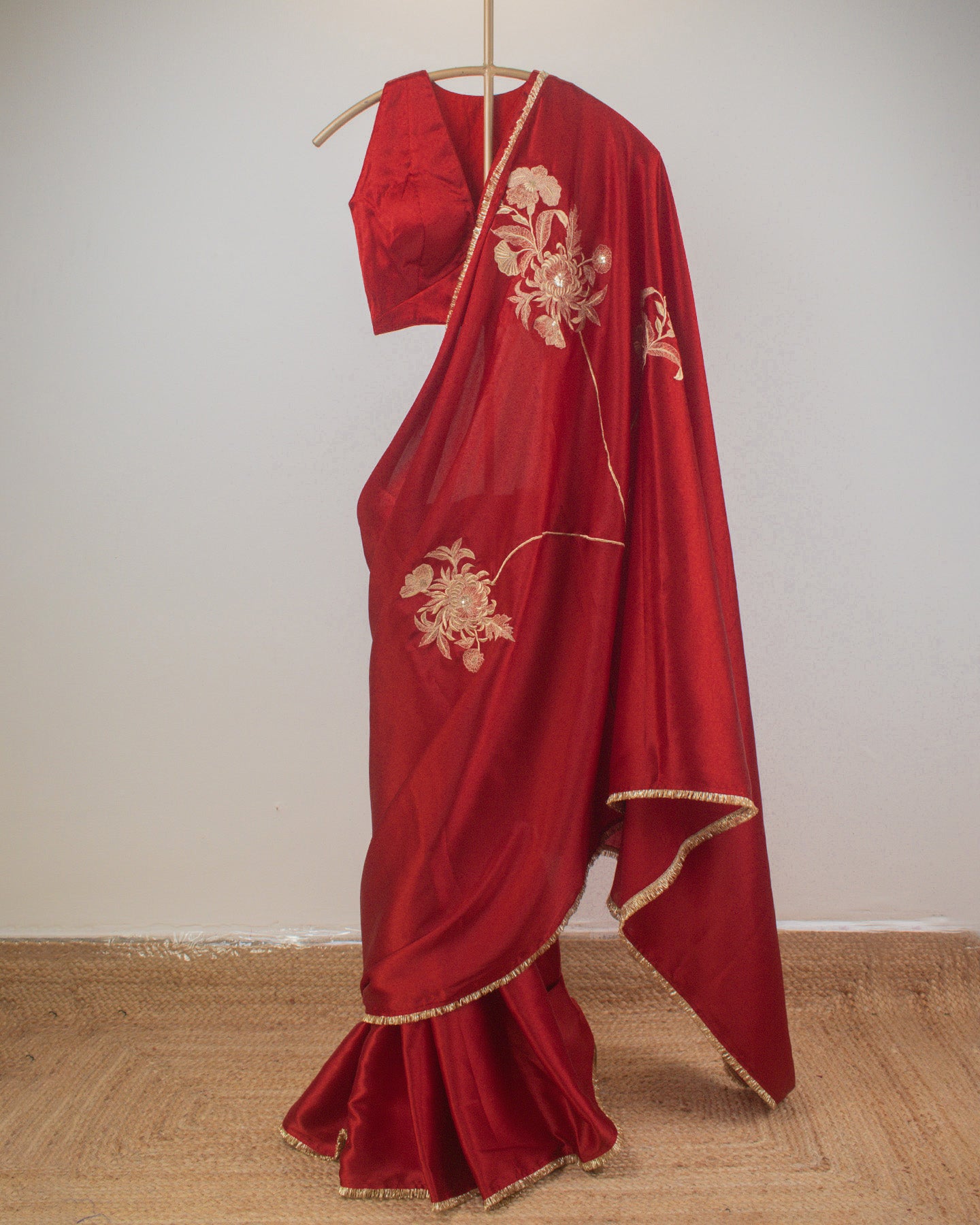 Adrika Coral Red Saree
