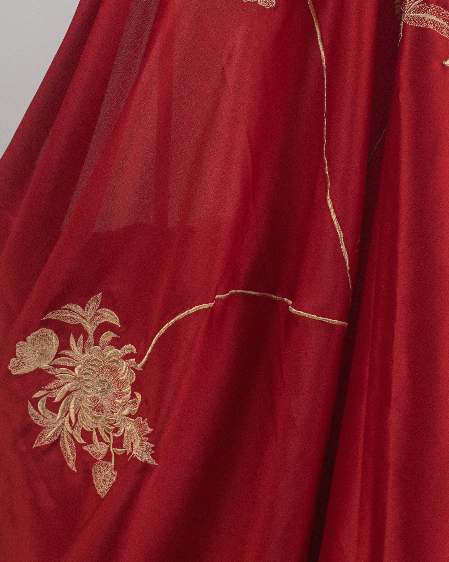 Adrika Coral Red Saree