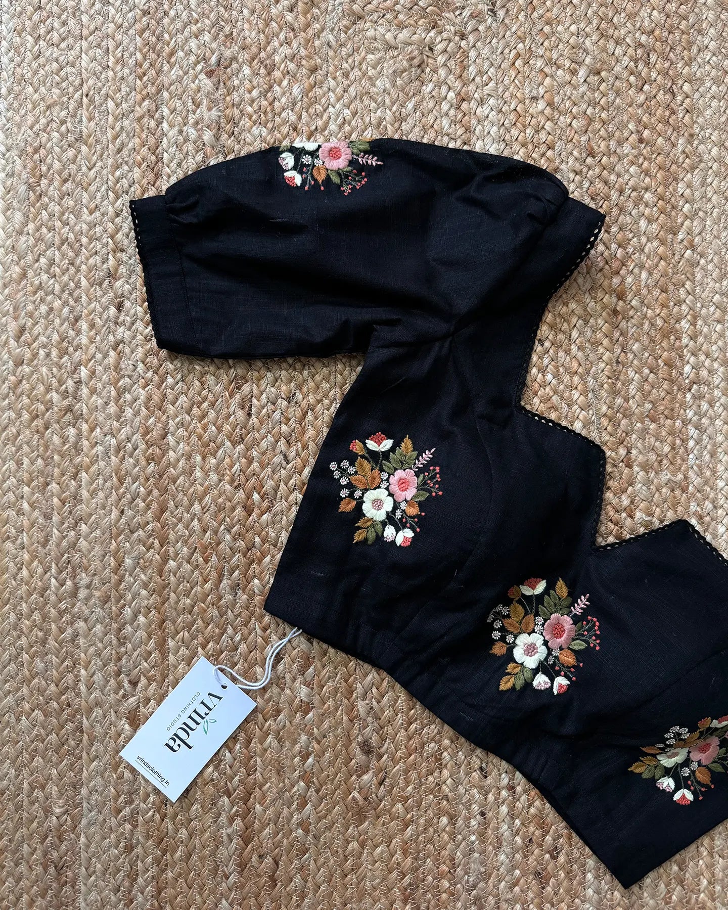 Autumn Bouquet Black Blouse