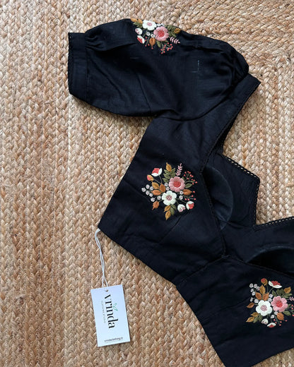 Autumn Bouquet Black Blouse