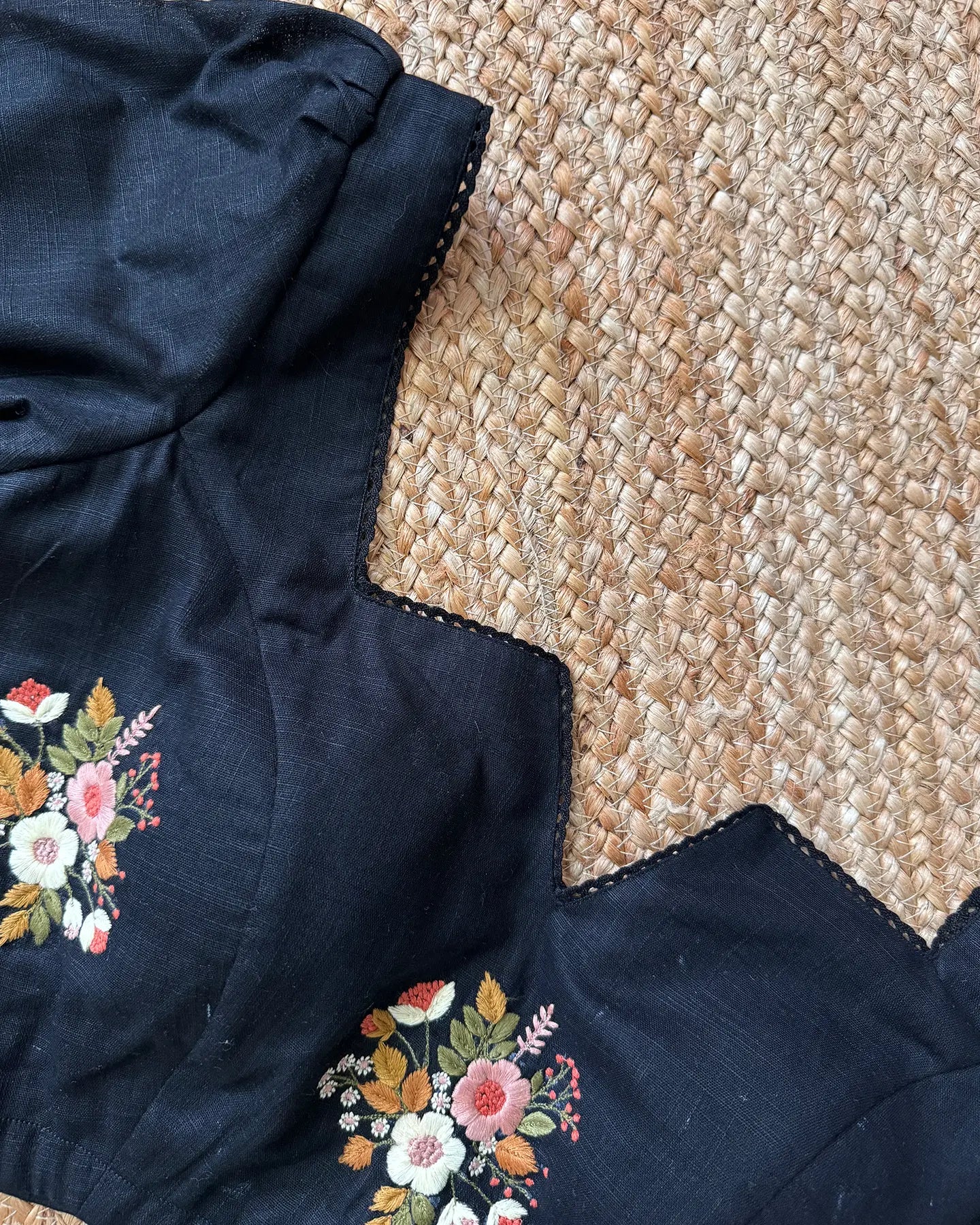 Autumn Bouquet Black Blouse