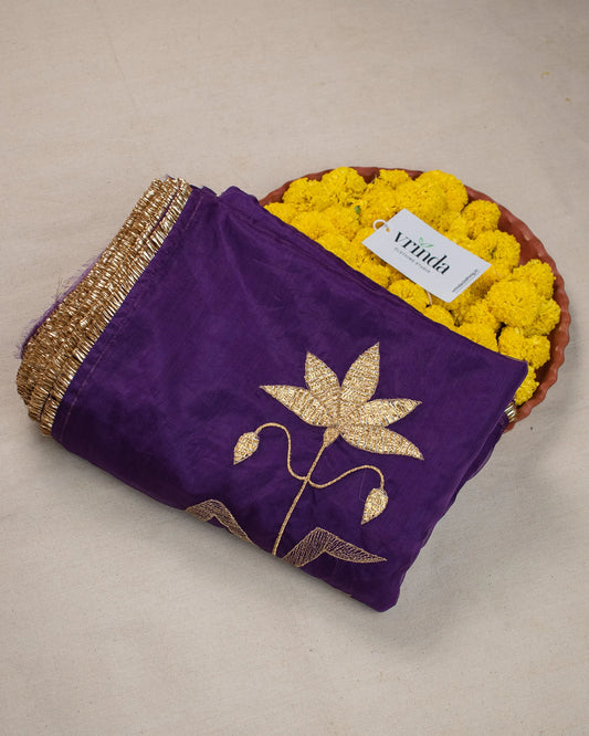 Baingani Padma Zari Saree