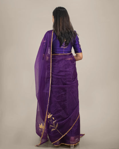 Baingani Padma Zari Saree