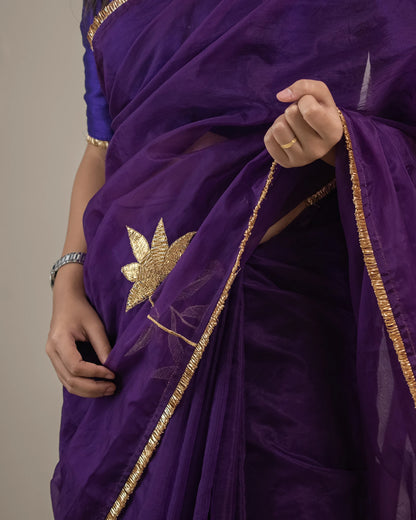 Baingani Padma Zari Saree