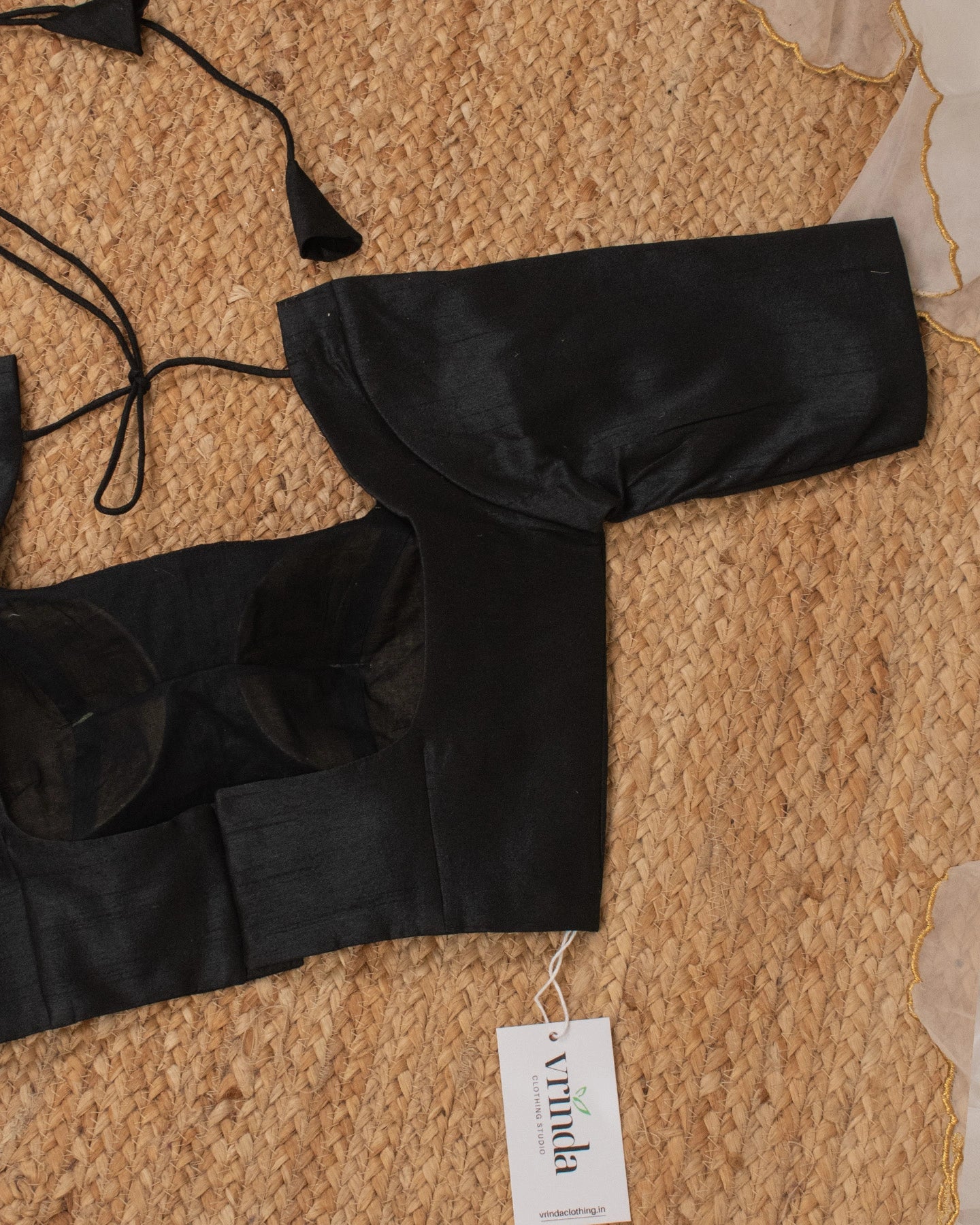 Black Curve Solid Blouse