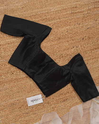 Black Curve Solid Blouse