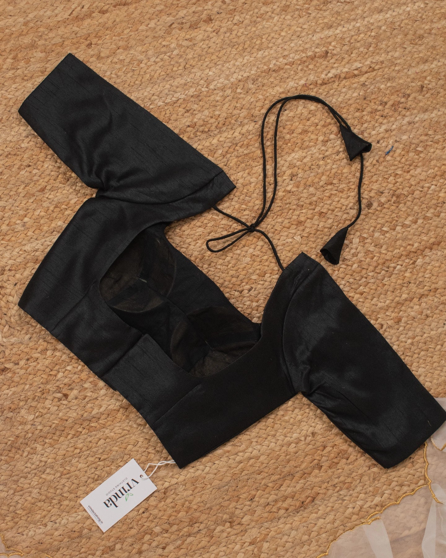 Black Curve Solid Blouse