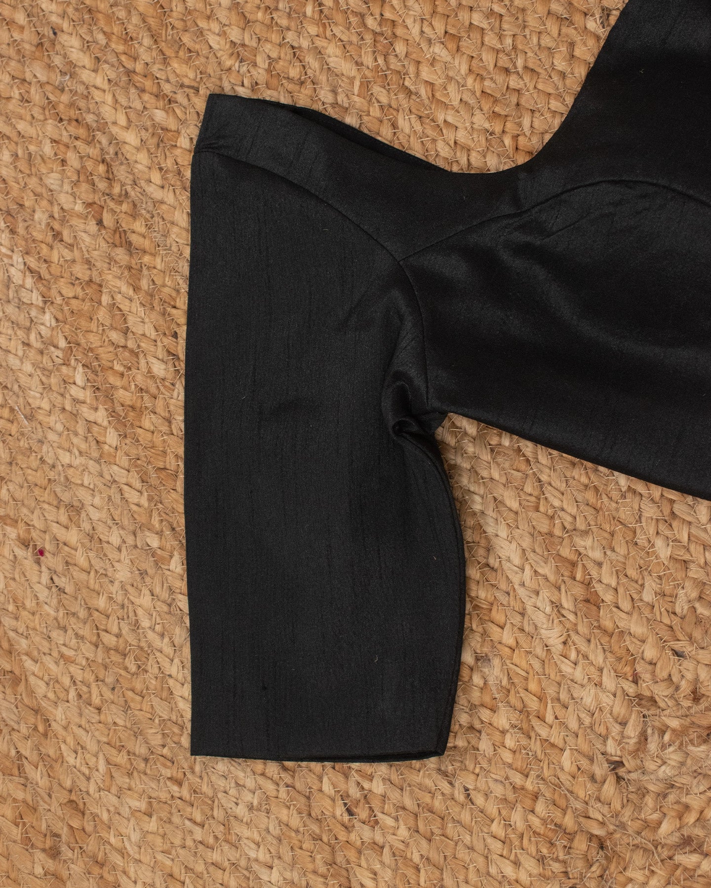 Black Curve Solid Blouse