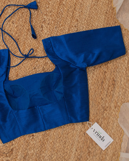 Blue Curve Solid Blouse