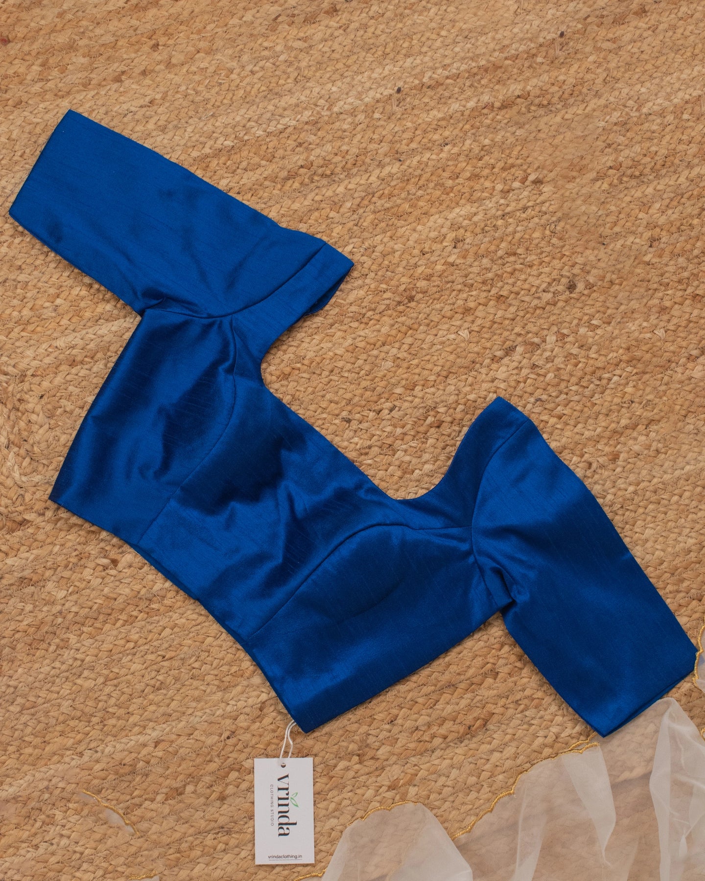 Blue Curve Solid Blouse