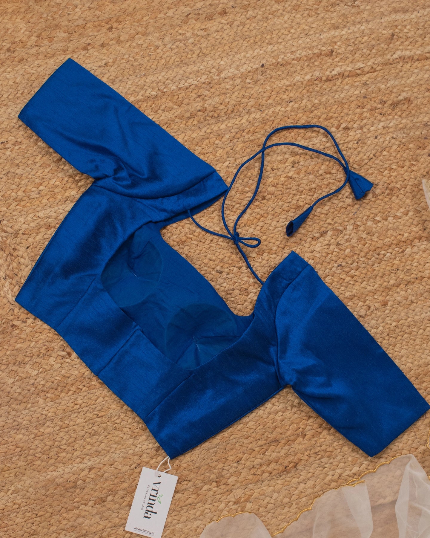 Blue Curve Solid Blouse