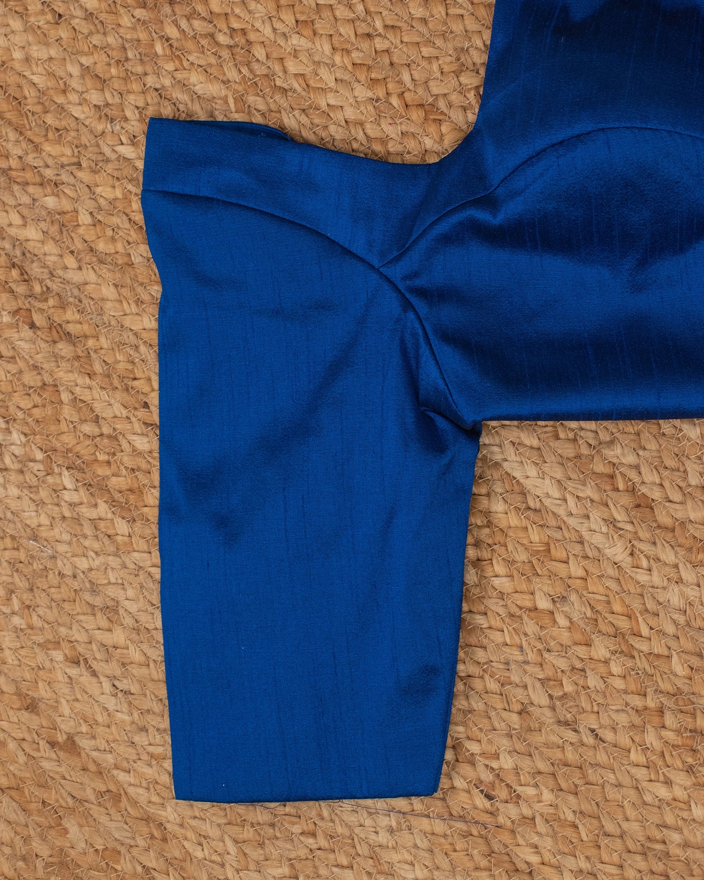 Blue Curve Solid Blouse