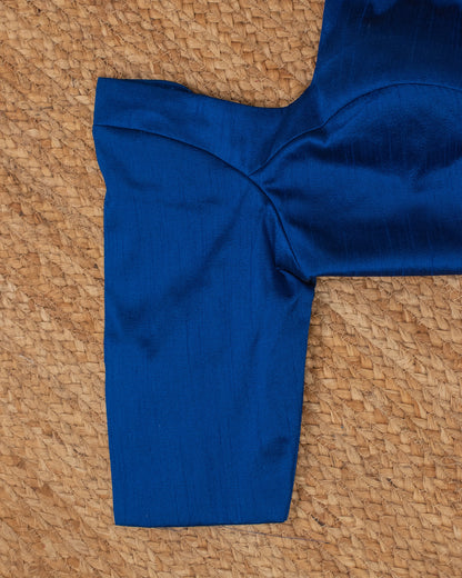 Blue Curve Solid Blouse