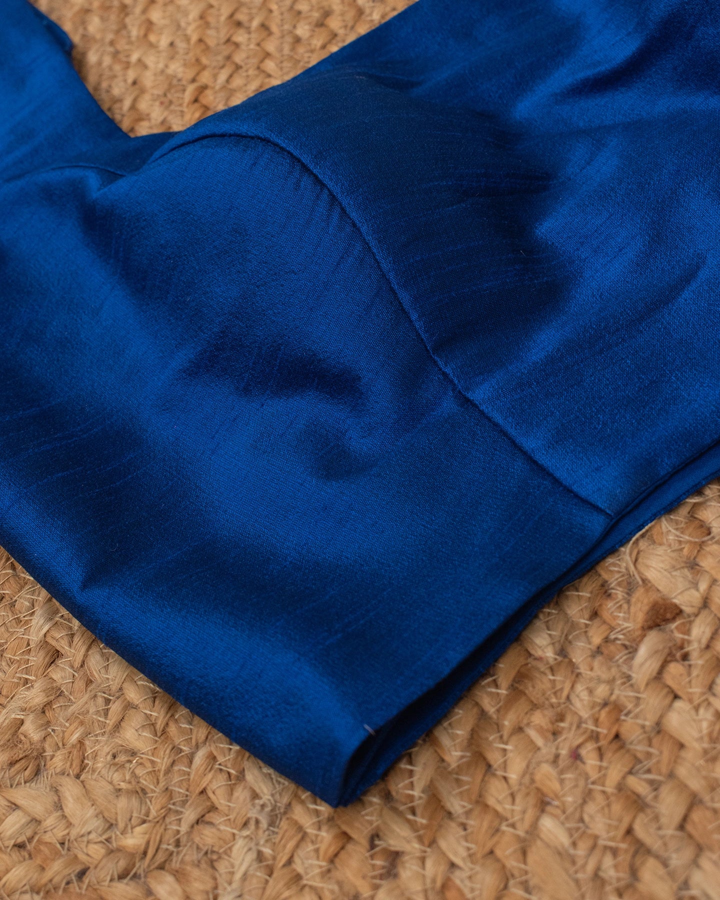 Blue Curve Solid Blouse