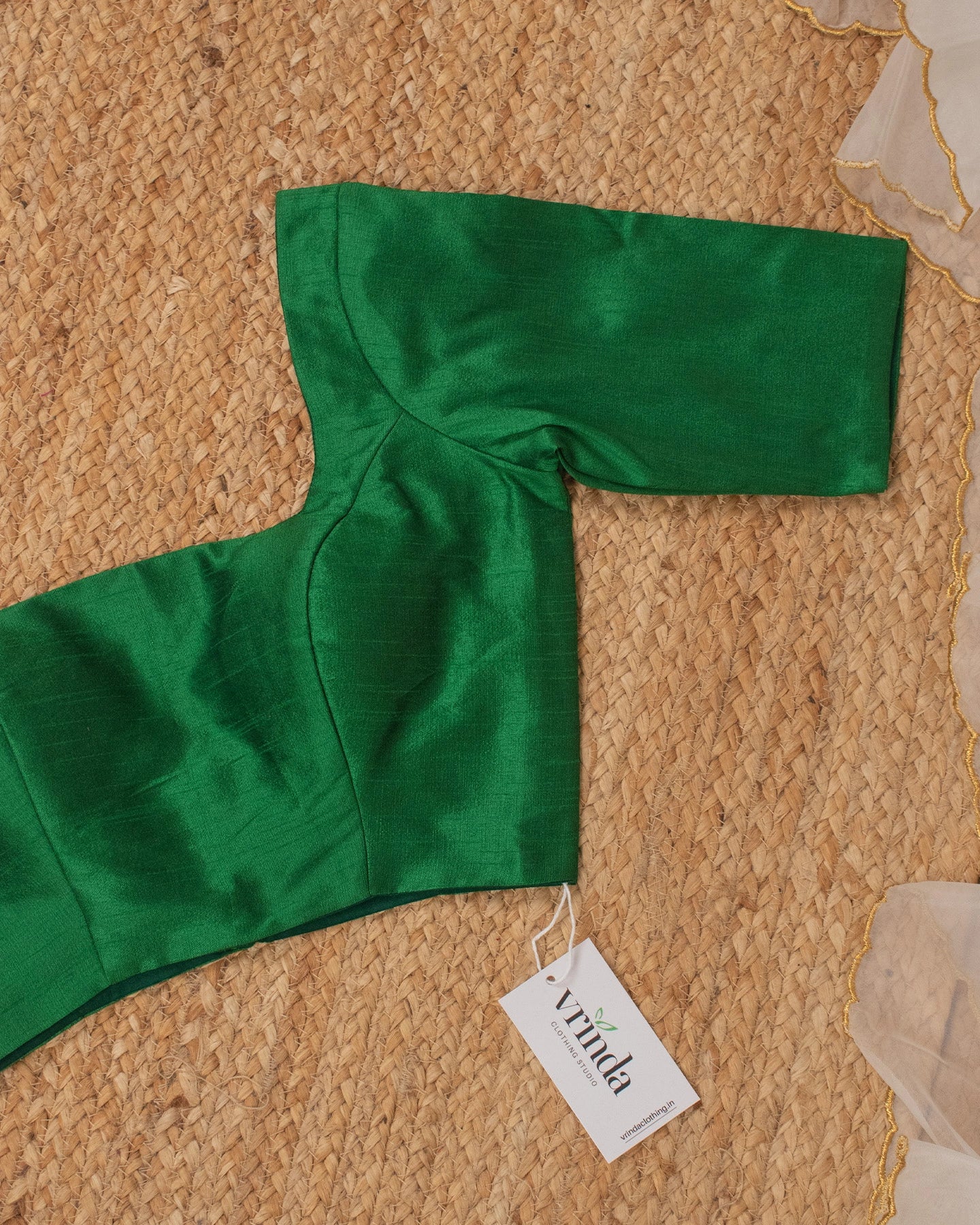 Green Curve Solid Blouse