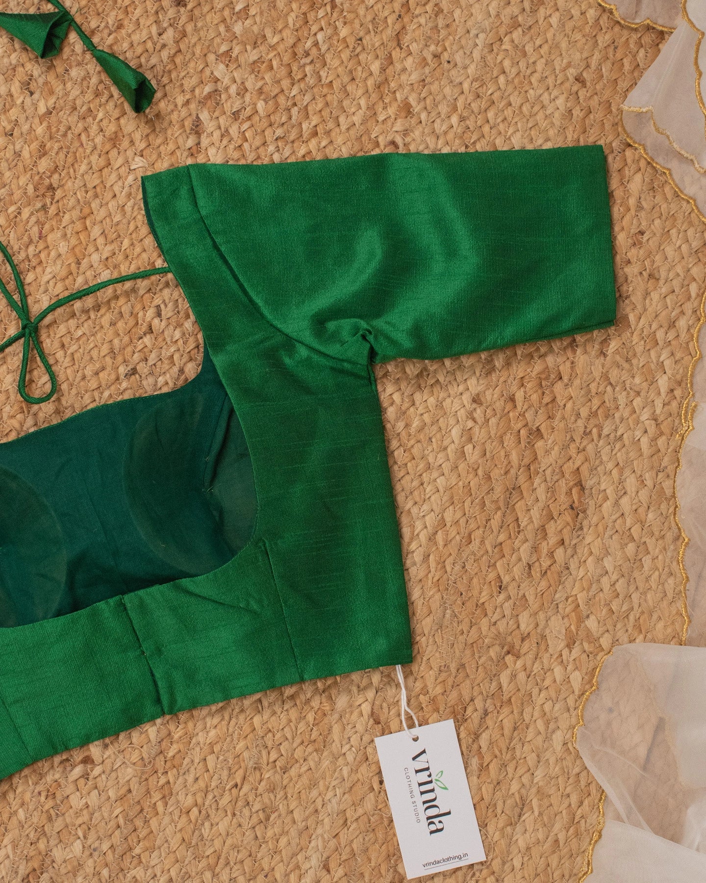 Green Curve Solid Blouse