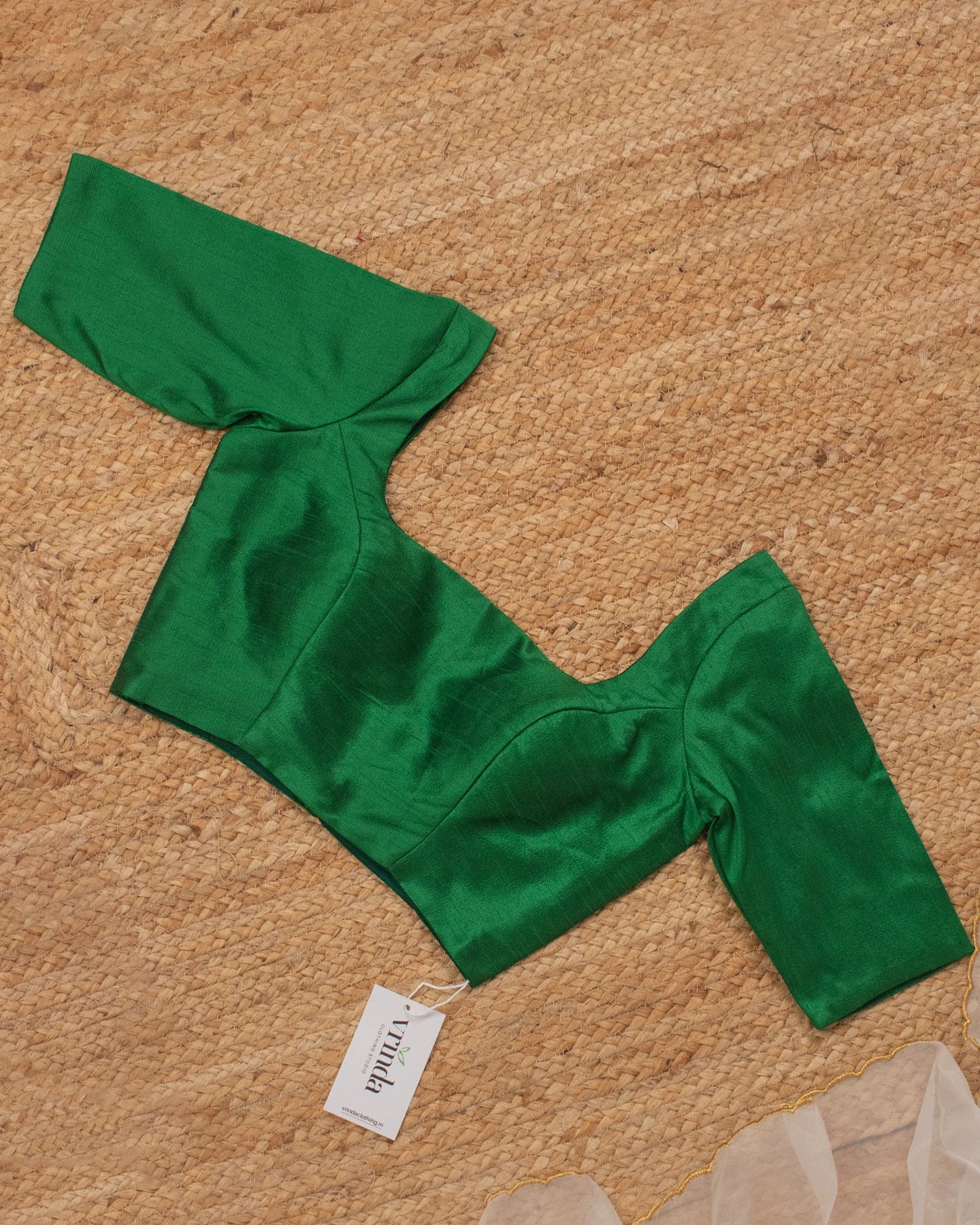 Green Curve Solid Blouse