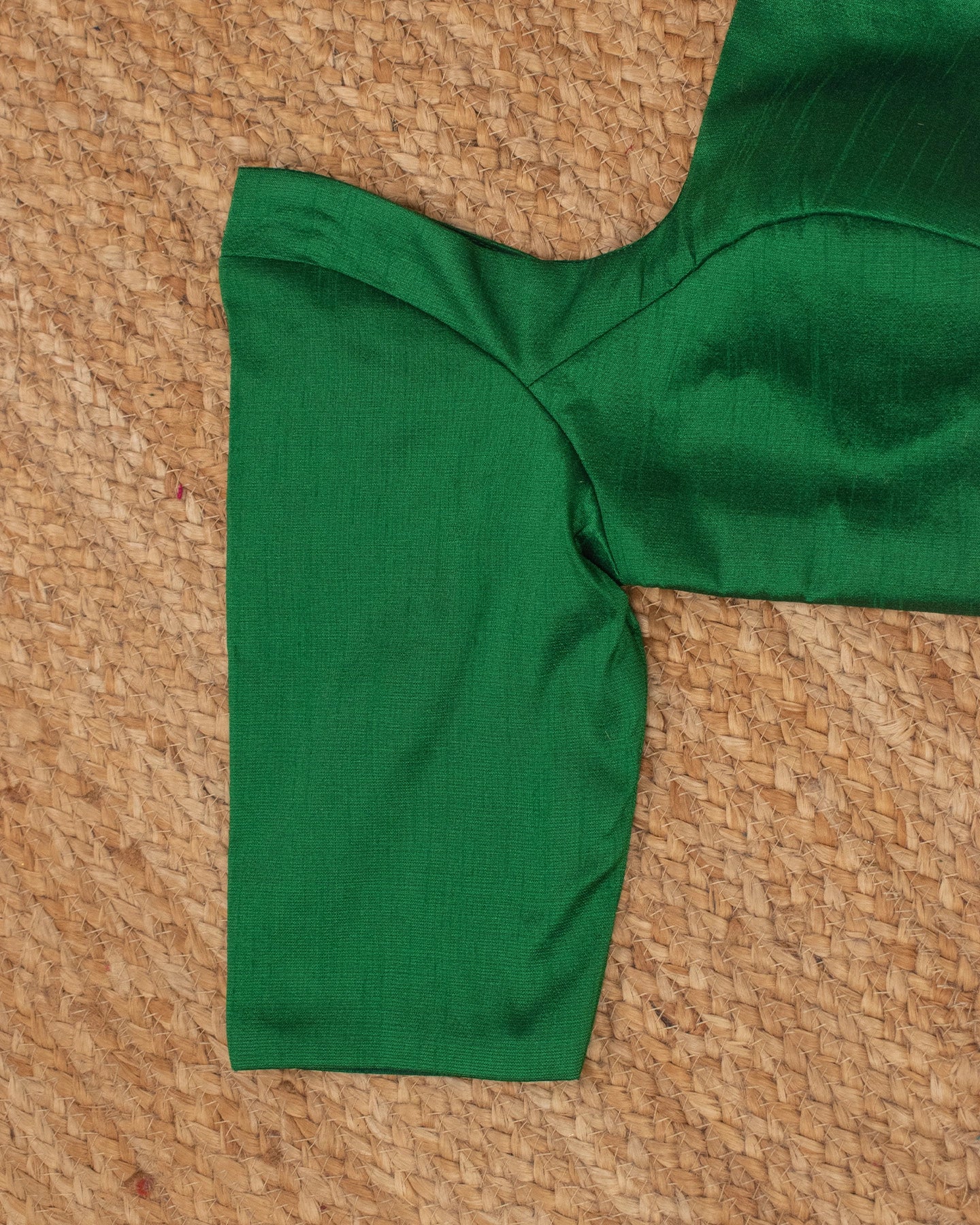 Green Curve Solid Blouse