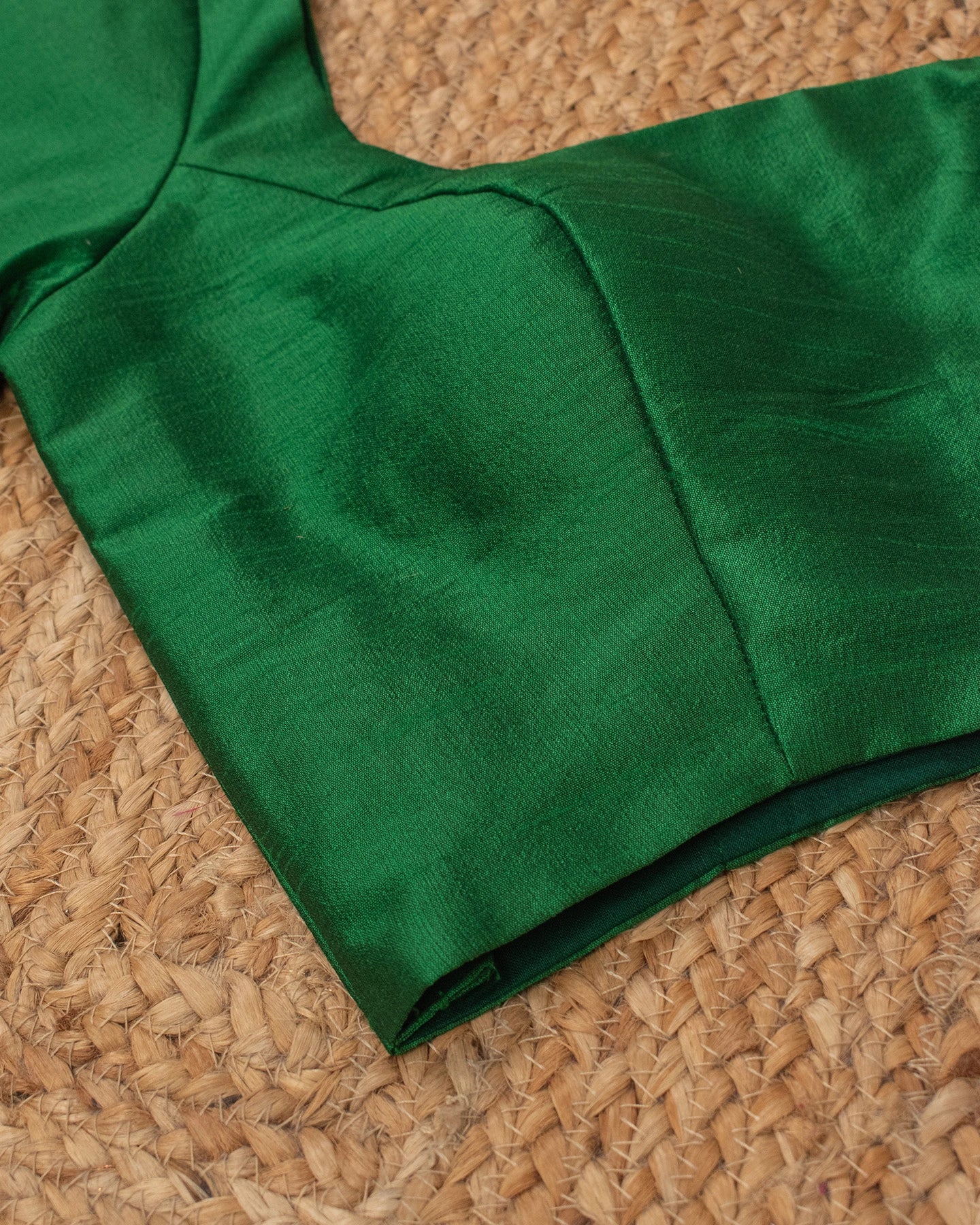 Green Curve Solid Blouse