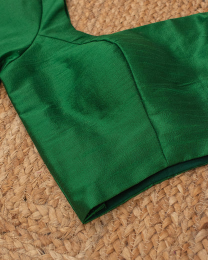 Green Curve Solid Blouse