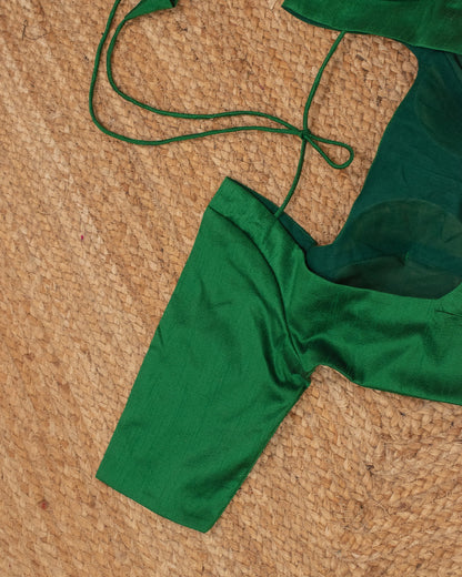 Green Curve Solid Blouse