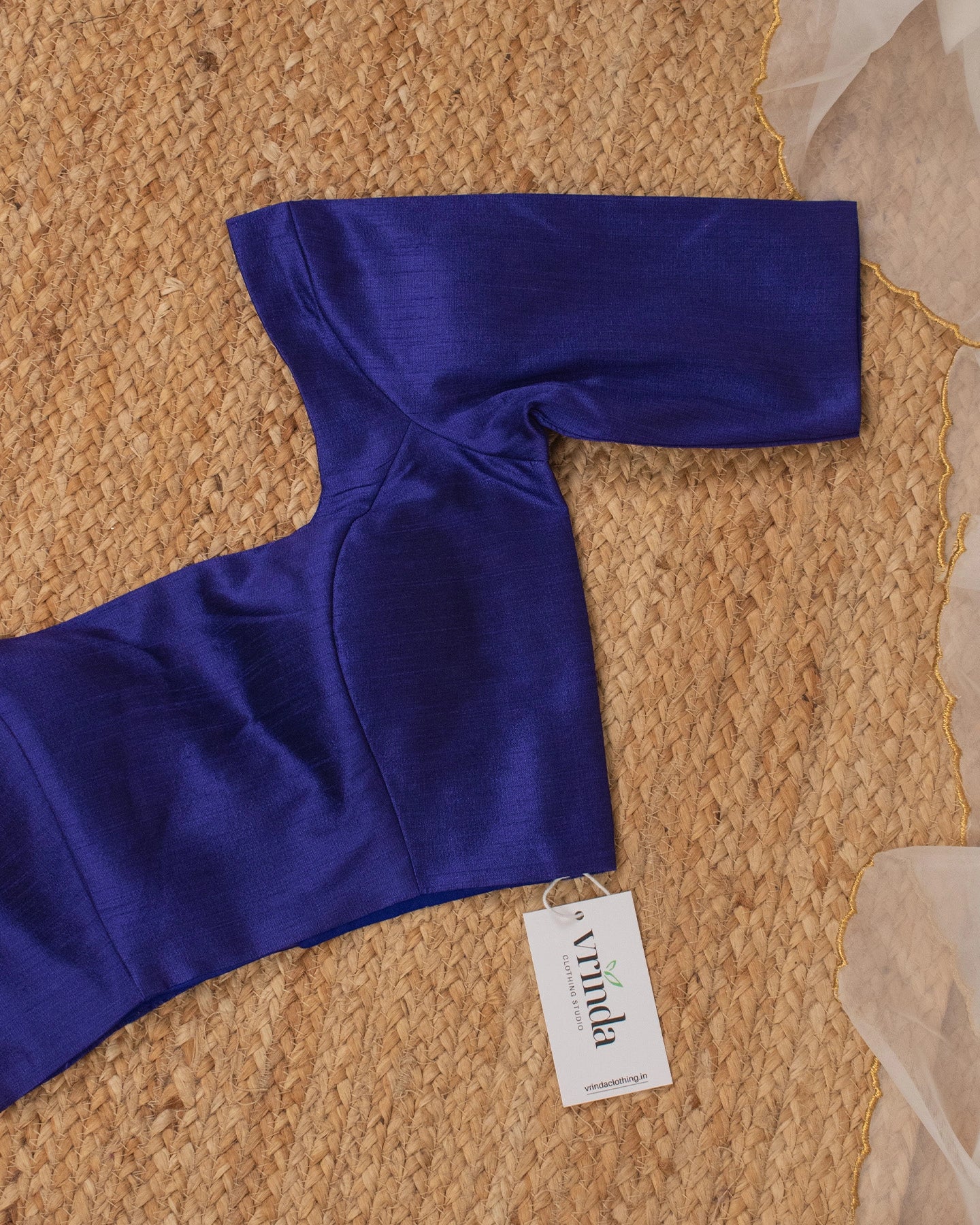 Ink Blue Curve Solid Blouse