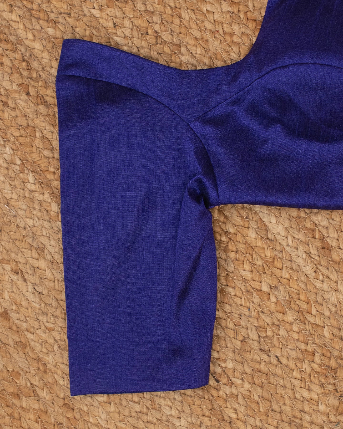 Ink Blue Curve Solid Blouse