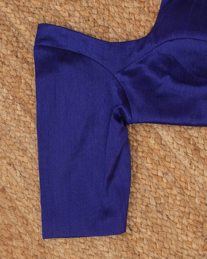 Ink Blue Curve Solid Blouse