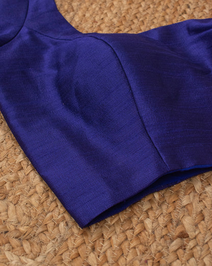 Ink Blue Curve Solid Blouse