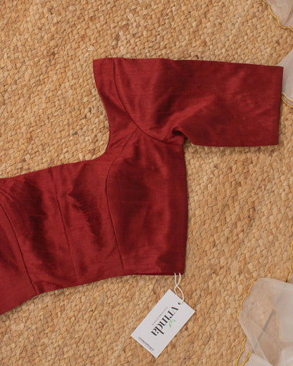 Maroon Curve Solid Blouse