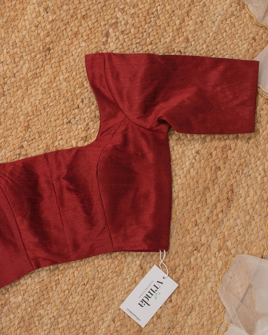 Maroon Curve Solid Blouse