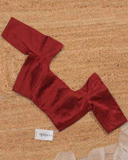 Maroon Curve Solid Blouse