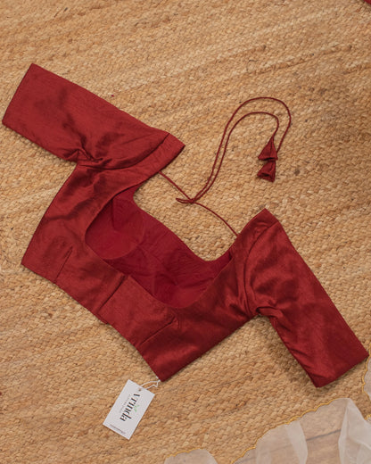 Maroon Curve Solid Blouse