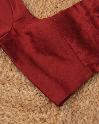Maroon Curve Solid Blouse