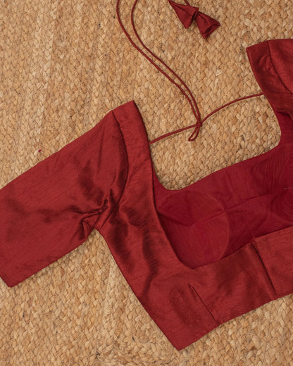 Maroon Curve Solid Blouse