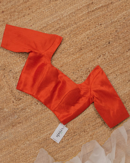 Orange Curve Solid Blouse