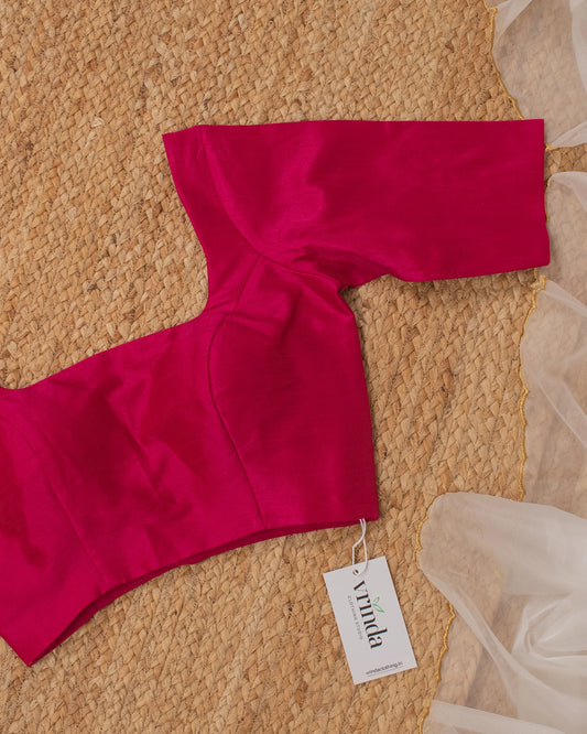 Pink Curve Solid Blouse