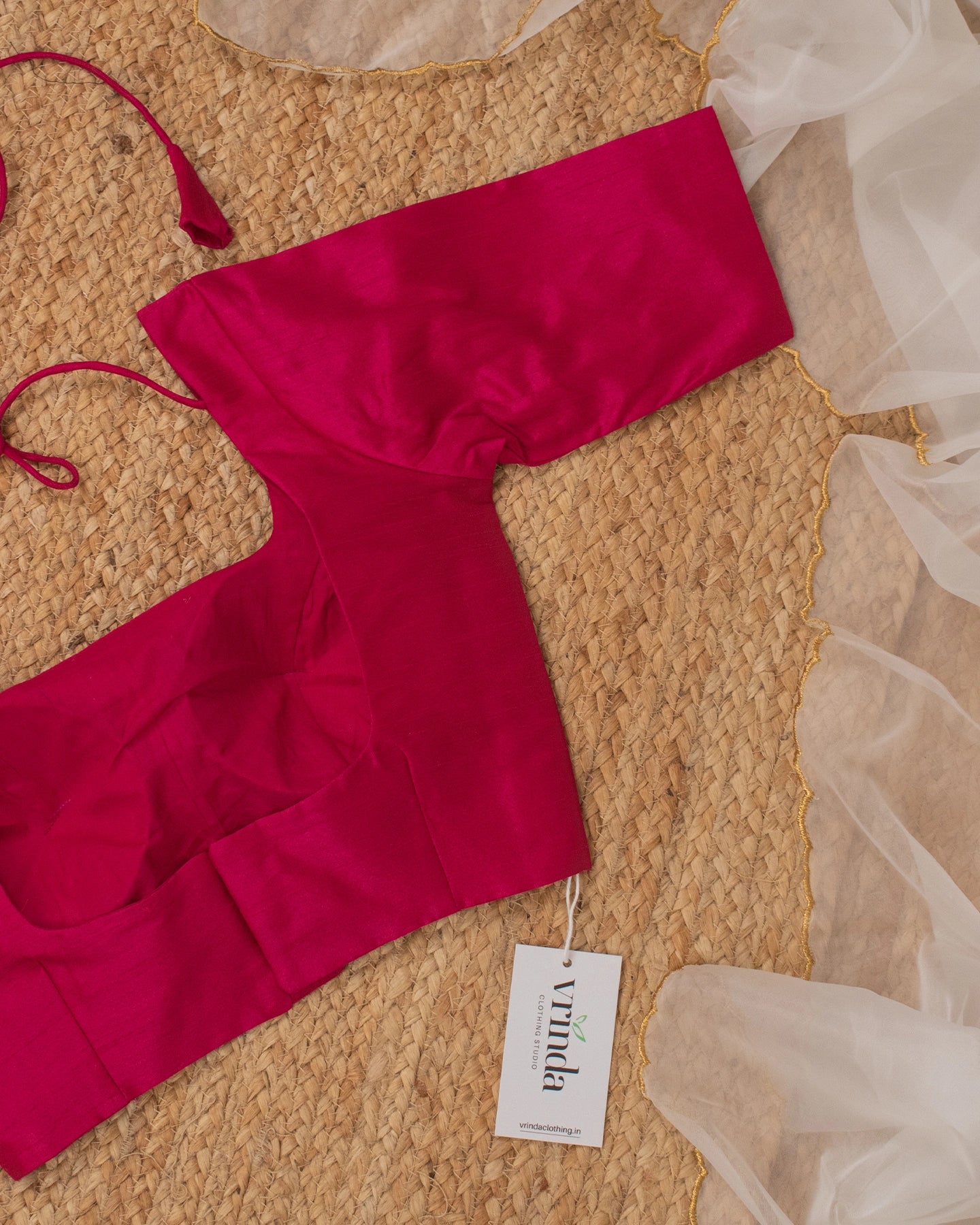 Pink Curve Solid Blouse