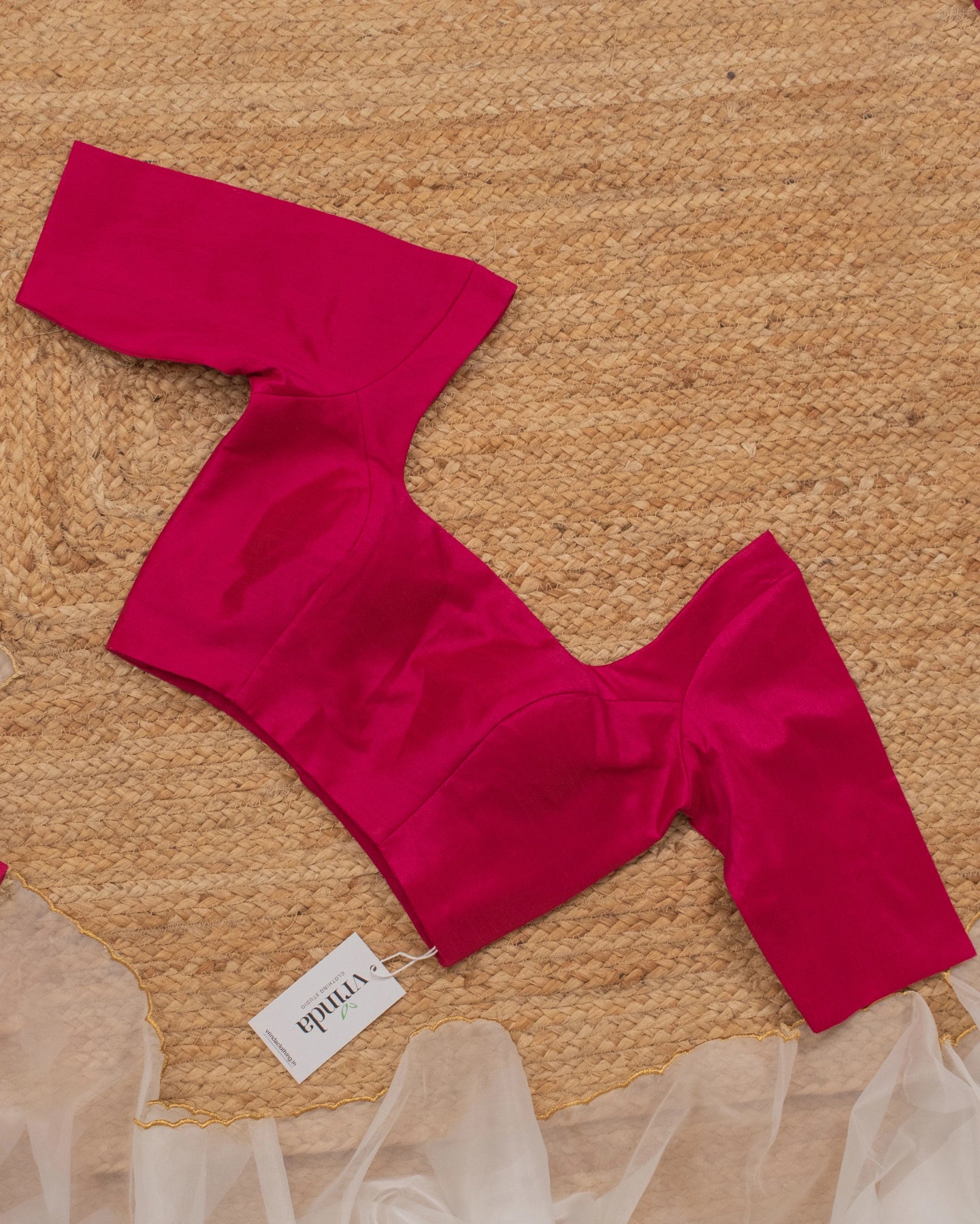 Pink Curve Solid Blouse