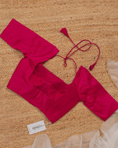 Pink Curve Solid Blouse