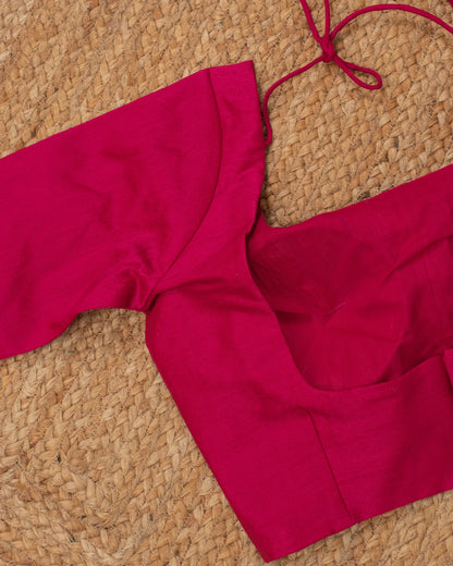 Pink Curve Solid Blouse