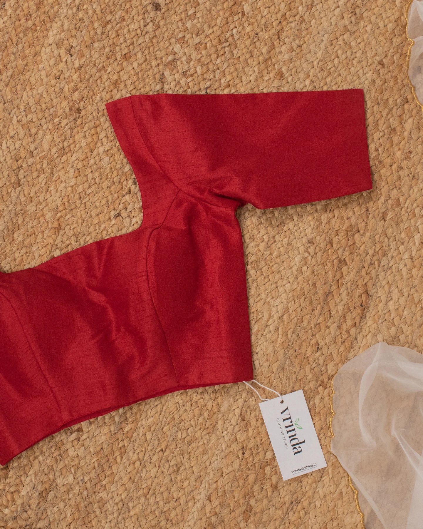 Red Curve Solid Blouse