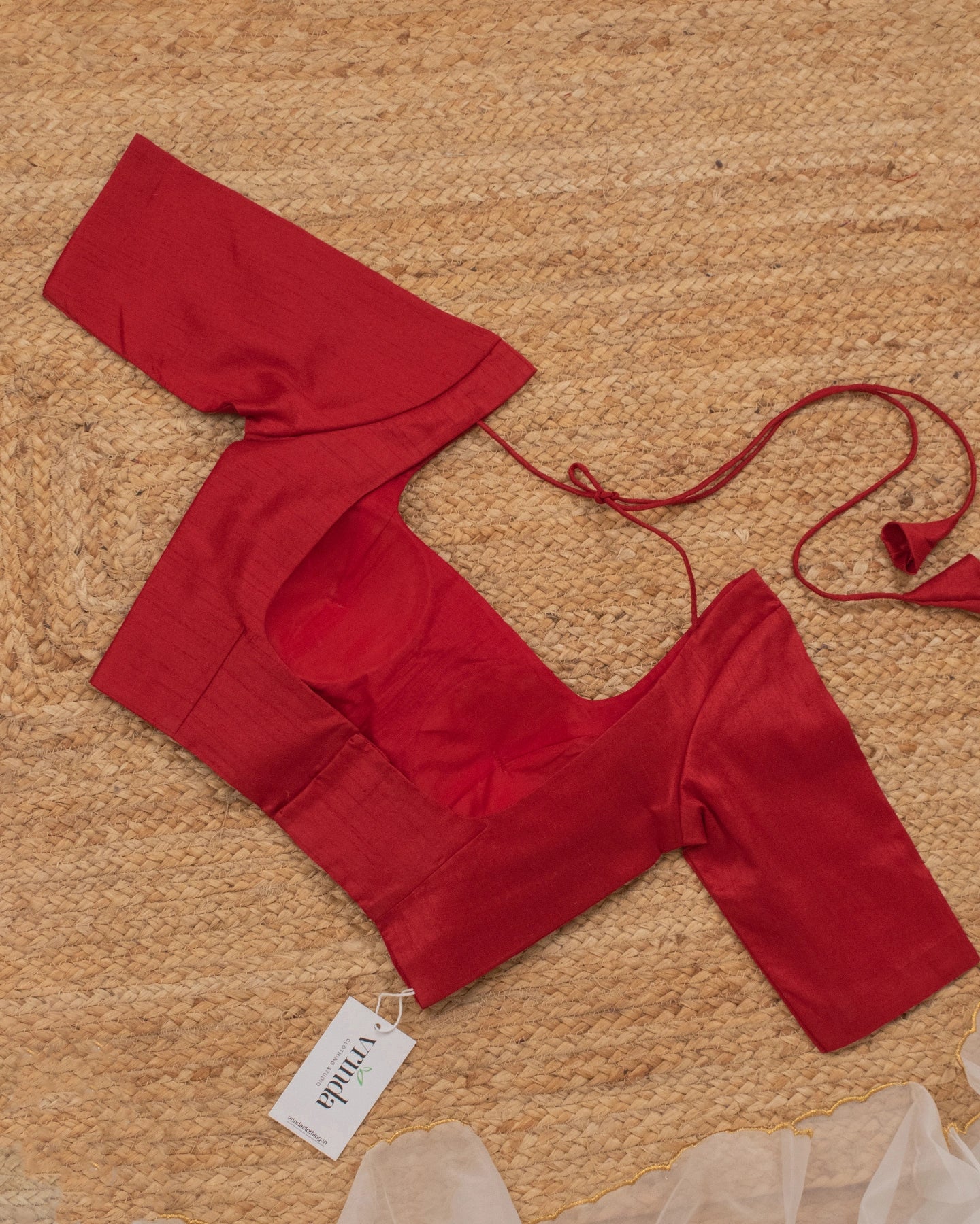 Red Curve Solid Blouse