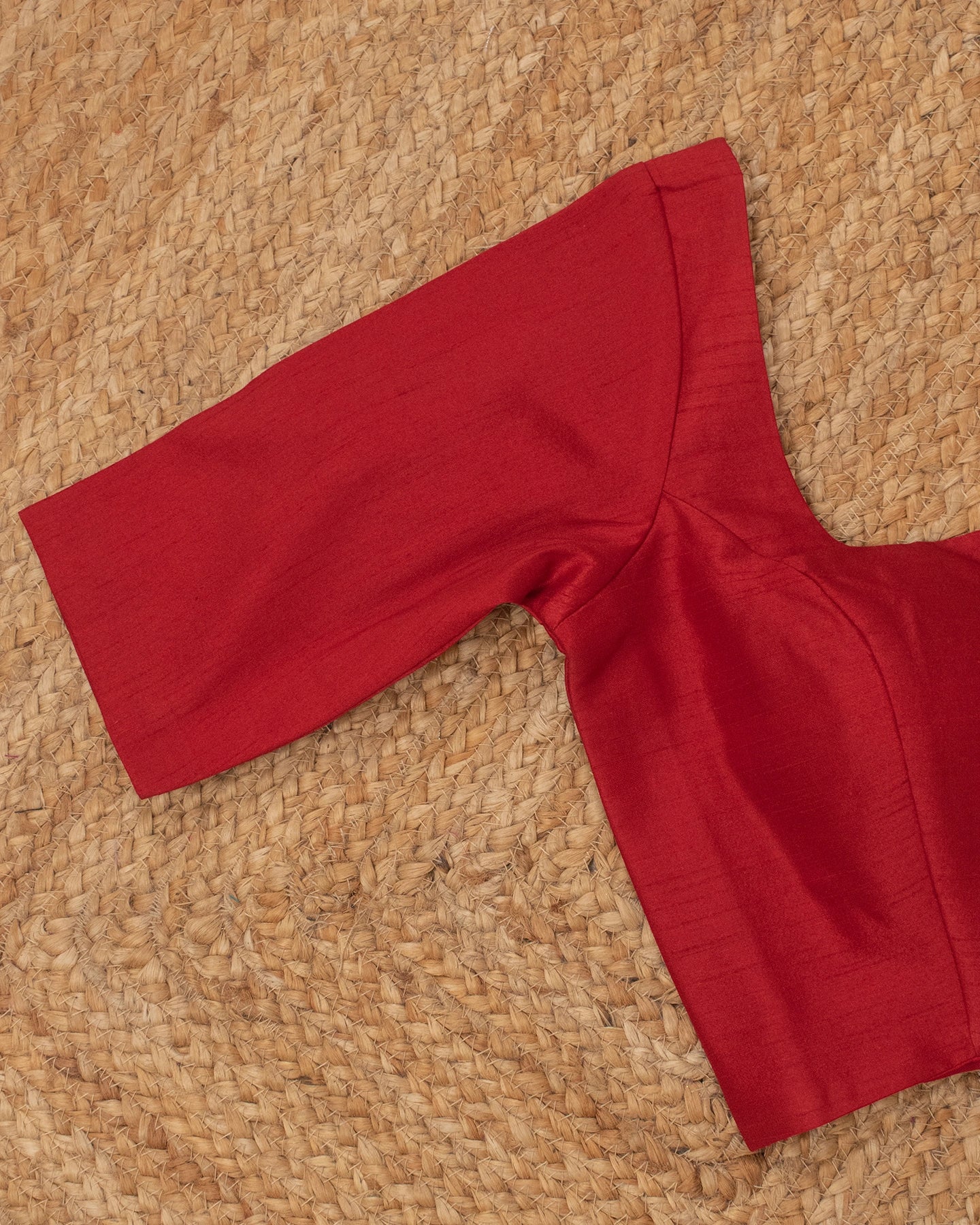 Red Curve Solid Blouse