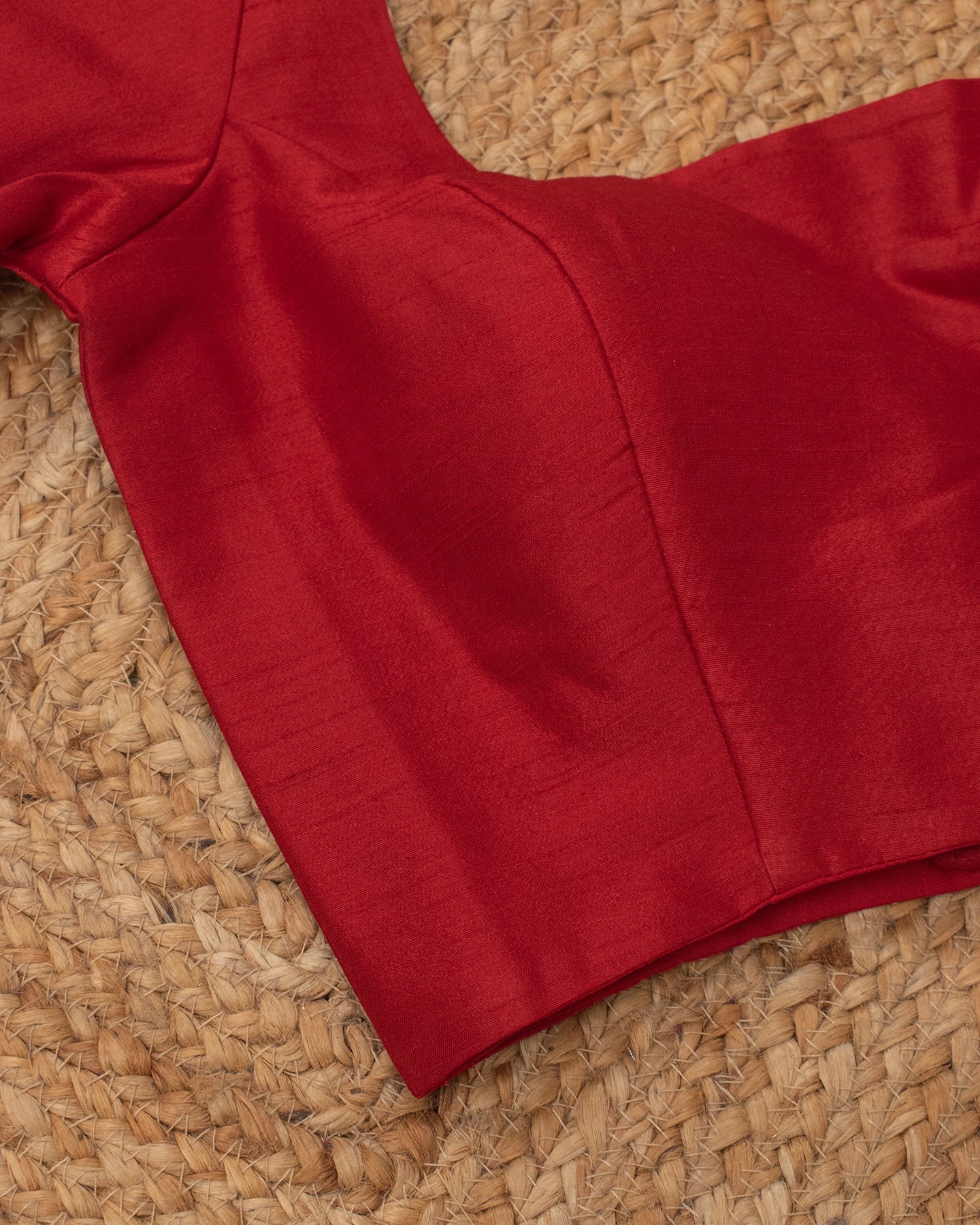 Red Curve Solid Blouse