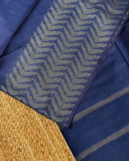 Cobalt Chevron Matka Silk Saree