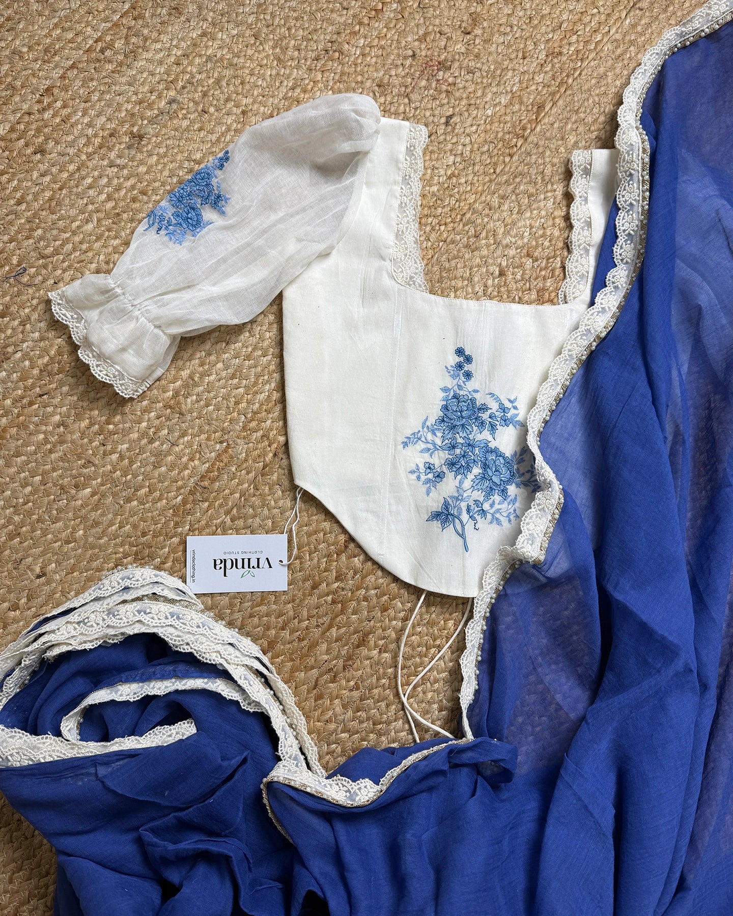 Blue Summer Saree Blouse Combo