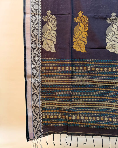 Amravati Brown Tangail Saree